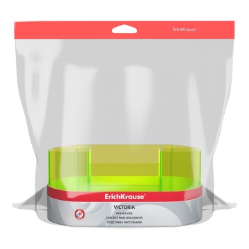 Подставка настольная пластиковая ErichKrause Victoria, Neon, желтая