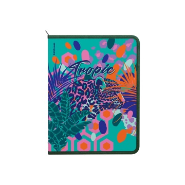 Папка для тетрадей на молнии пластиковая ErichKrause Tropical, A4+ (в пакете по 4 шт.)