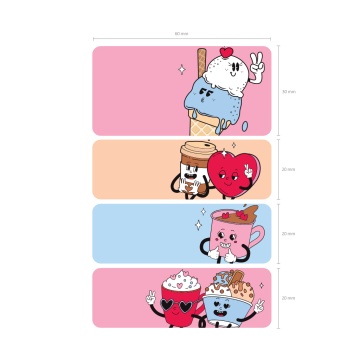 Клейкие закладки бумажные ErichKrause Yummy, 60x20 мм, 60x30 мм, 80 листов