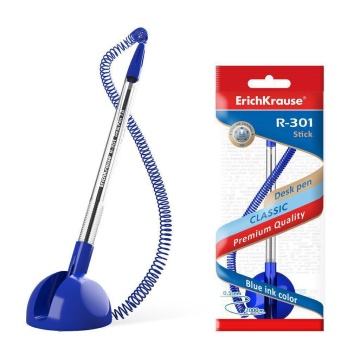 Ручка шариковая настольная ErichKrause® R-301 Desk Pen 1.0, цвет чернил синий (в пакете по 1 шт.)