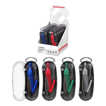 Готовальня ErichKrause Classic, (пластиковый циркуль и сменные грифели), пенал, ассорти (в коробке-д