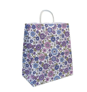 Пакет подар. бумажн. 25*22*12 см, 100 гр/м2 Незабудка, крученые ручки