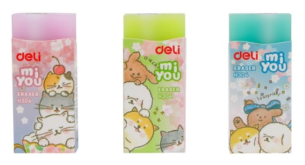 Ластик Deli 60*24*12 мм, ассорти