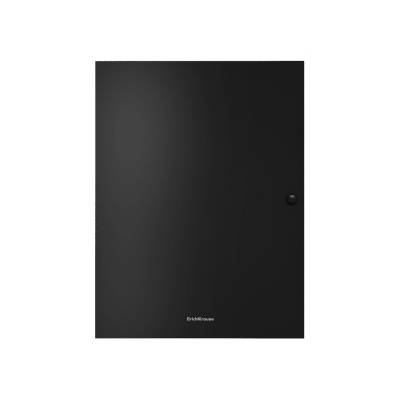 Папка на кнопке пластиковая ErichKrause Matt Classic, с 3 клапанами, 8мм, A4, черный (в пакете по 4