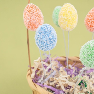 Декор пасхальный "Яйца пасхальные" 3см, на палочке, обсыпка 12шт