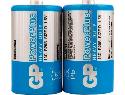 Батарейка R20 (D) GP PowerPlus, солевая, цена за 1 шт