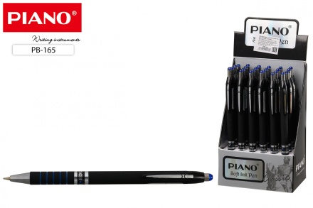 Ручка шариковая, автоматич. "Piano" чёрный прорезин. Корпус. Рельефный держатель