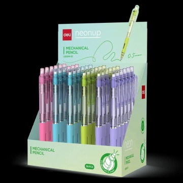 Карандаш механический 0,5 мм  DELI NEONUP, с ластиком, ассорти