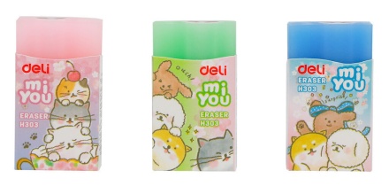 Ластик Deli  MiYou 40*22*12мм, ассорти