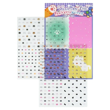 Наклейки на ногти 15*20см  2л. "Кошачьи мечты. Фиолетовый" 480+ наклеек