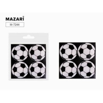 Набор наклеек светоотражающих МЯЧ, 4 шт., ОПП-упаковка с подвесом