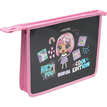 Папка д/тетрад. А5 (245*198*45) 1отд. молния сверху, картон с конгревным тиснением Fancy Girl