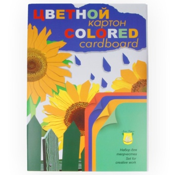Картон цв. А3  4цв. 12л. немелов., двусторон., тонированный, пл. 200гр/м2