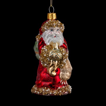 Украшение ErichKrause Decor Дед Мороз с подарками 10см, стекло