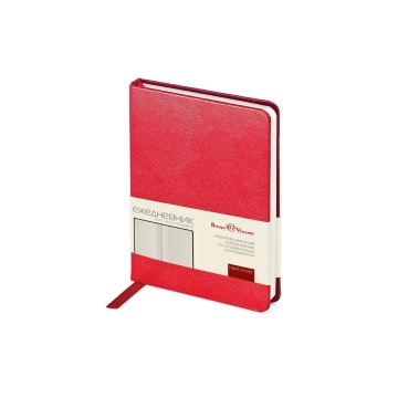 Ежедневник недат. А6 100л., кожзам, тв.пер. "Megapolis. Красный" ляссе