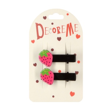 Набор заколок для волос "Decore me. Фрукты" 2шт., 3,5см, 3 вида