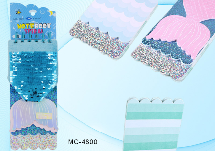 Блокнот детский  Рыбка. С мехом, блёстками и пайетками. Ригель. 23*9 см