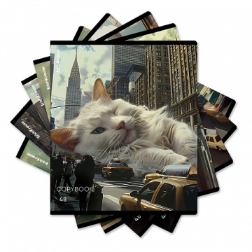 Тетрадь А5 48л кл. Erich Krause "Big City Cats" глянцевая ламинация MIX-PACK
