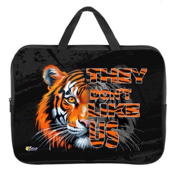 Папка А4 (350*265*45) с ручками, молния, ткань "Опасный"