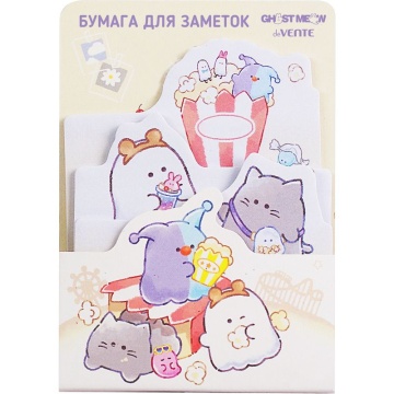 Набор бумаги с липким краем "deVENTE.Ghost Meow" 7x92 мм и 70x82 мм, 3x20 л.,ассорти форм