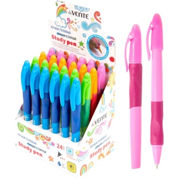 Ручка гелевая стираемая. Для левой руки "Study Pen" синяя 0.7.125мм корп ассорти