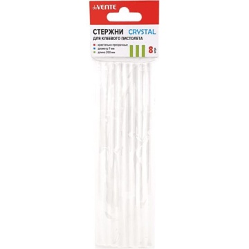 Клей для клеевого пистолета 7мм, 20см, 8 шт., кристально прозрачный