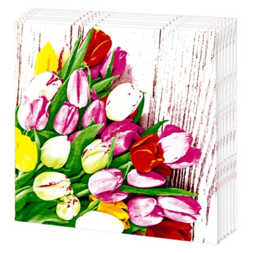 Салфетка "Тюльпаны" 33*33см, 20 шт., 2-х слойная
