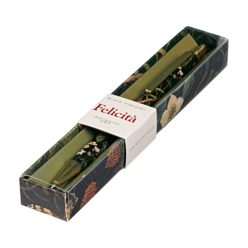 Ручка автомат. в футляре "Flora. Лесные ягоды" шарик., 0,7мм, металл., синие чернила