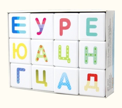 Кубики пластиковые 12шт "Школа дошколят. Весёлый алфавит" 3+