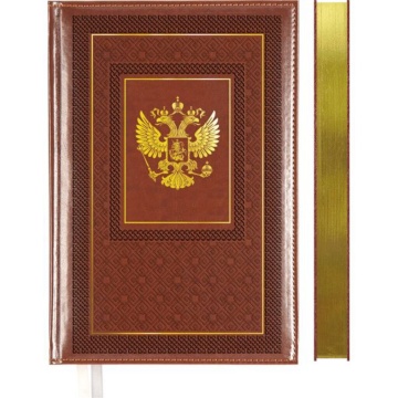 Ежедневник недат. А5 deVENTE Symbol 272стр., коричневый, тв.обл.,кожзам., ляссе, 70гр/м2