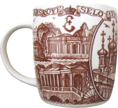 Кружка сувенирная 320 мл  "Царское Село" фарфор коричн. рисунок