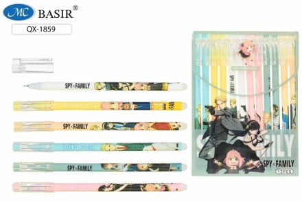 Ручка гелевая стираемая. "SPY FAMILY" цветной с рисунком корпус, в ассортименте