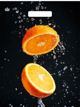 Пакет 40*31см (60мк) с вырубной ручкой "Апельсиновый взрыв" Ламинат