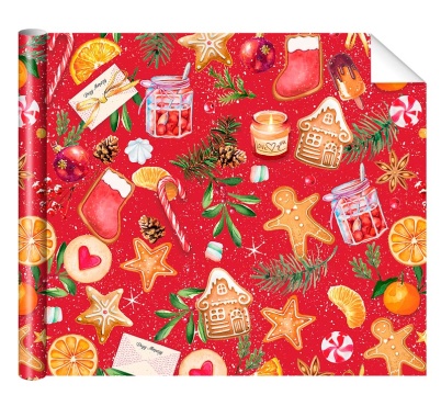 Бумага упаковочная 70*100см "Пряники"