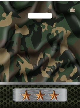 Пакет 40*31см (60мк) с вырубной ручкой "Камуфляж" Глянец ПВД