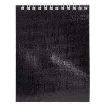 Блокнот А6  40л гребень "METALLIC. Черный" клетка