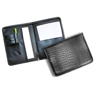 Папка деловая к/з А4 30мм 1 отделение Крокодил, 2 кармана, карман под визитки и ручку