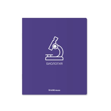 Тетрадь общая ученическая с пластиковой обложкой на скобе ErichKrause As easy as ABC, БИОЛОГИЯ, 48 л