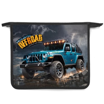 Папка для тетрадей. А5, 1 отделение. Пластик, дизайн с 2-х сторон "Джип синий" (240*205*40 мм)