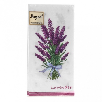 Салфетка Bouquet "Original de Luxe "Лаванда" 33*33см,1/8  20шт., 2-х слойная, белые
