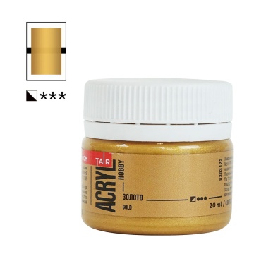 Краска акрил. "Акрил-Хобби"  20 мл, металлик, золото