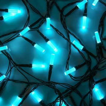 Гирлянда электрическая 10м 80LED светодиодная, черный шнур, вьюн 220В, аква