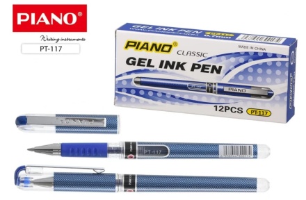 Ручка гелевая. PIANO CLASSIC. Синий корпус, пиш.узел 0,7 мм. Синяя