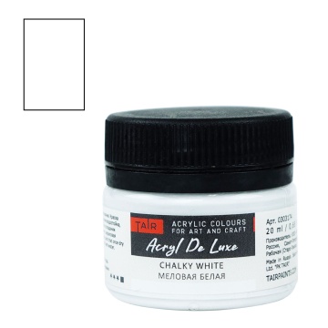 Краска акрил. "Акрил-Хобби" DeLux  20 мл, белая, МЕЛОВАЯ