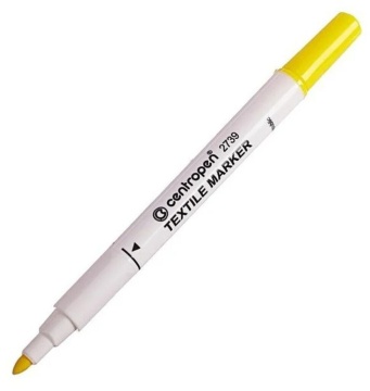Маркер по ткани "Centropen textil", 1,8мм  желтый