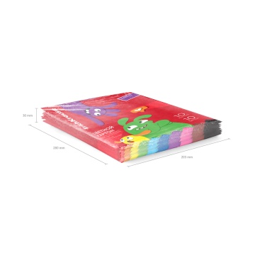 Цветной картон глянцевый на клею ErichKrause, Jolly Friends, А4, 10 листов, 10 цветов, игрушка-набор