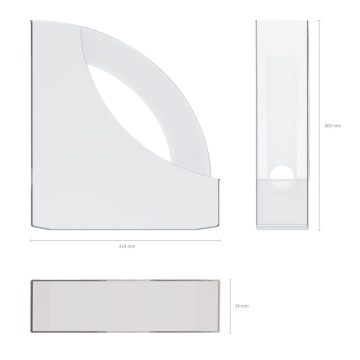 Подставка для бумаг вертикальная пластиковая ErichKrause Rainbow, Classic, 75мм, прозрачный