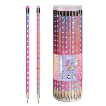 Карандаш ч/гр "Котики и смайлы" ластик, НВ