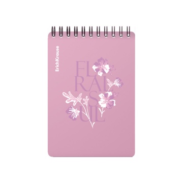 Блокнот с пластиковой обложкой на спирали ErichKrause Floral Soul, А6, 80 листов, клетка