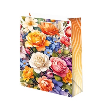 Пакет подар. бумажн. 41*56*24 см, 157гр/м2  Цветы